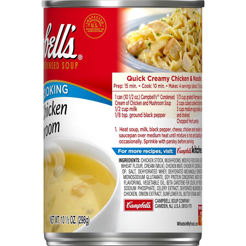 slide 49 of 90, Campbell's Condensed Cream of Chicken & Mushroom Soup, 10.5 Ounce Can , 10.5 oz