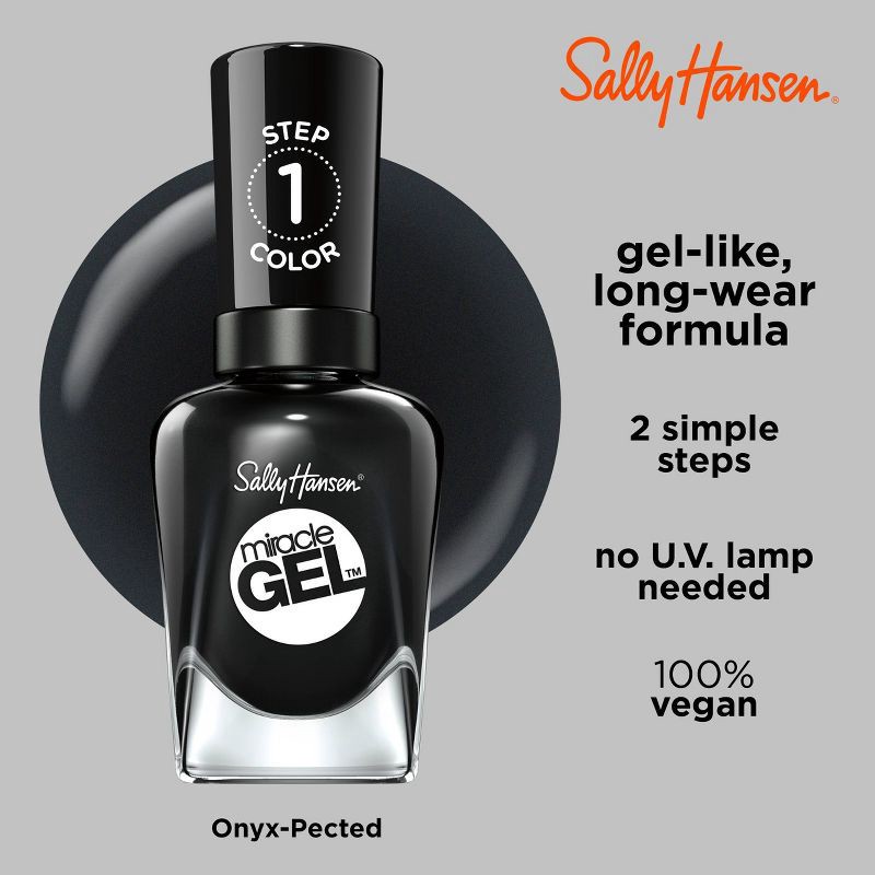 slide 4 of 9, Sally Hansen Miracle Gel Nail Color - Blacky O 460 - 0.5 fl oz, 460 x 0.5 fl oz