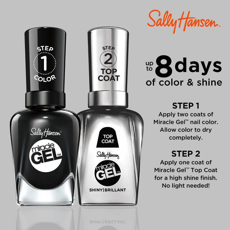 slide 5 of 9, Sally Hansen Miracle Gel Nail Color - Blacky O 460 - 0.5 fl oz, 460 x 0.5 fl oz