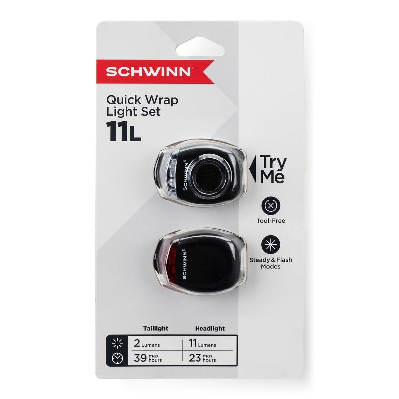 slide 5 of 10, Schwinn Quick Wrap Bike Lights 2LED - Black, 1 ct
