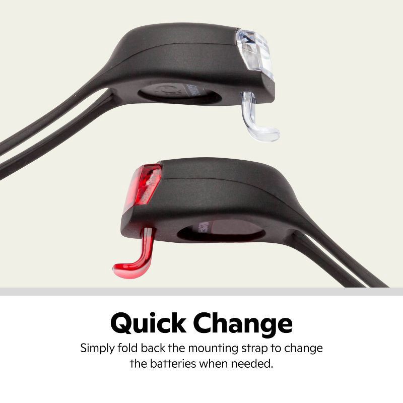 slide 10 of 10, Schwinn Quick Wrap Bike Lights 2LED - Black, 1 ct