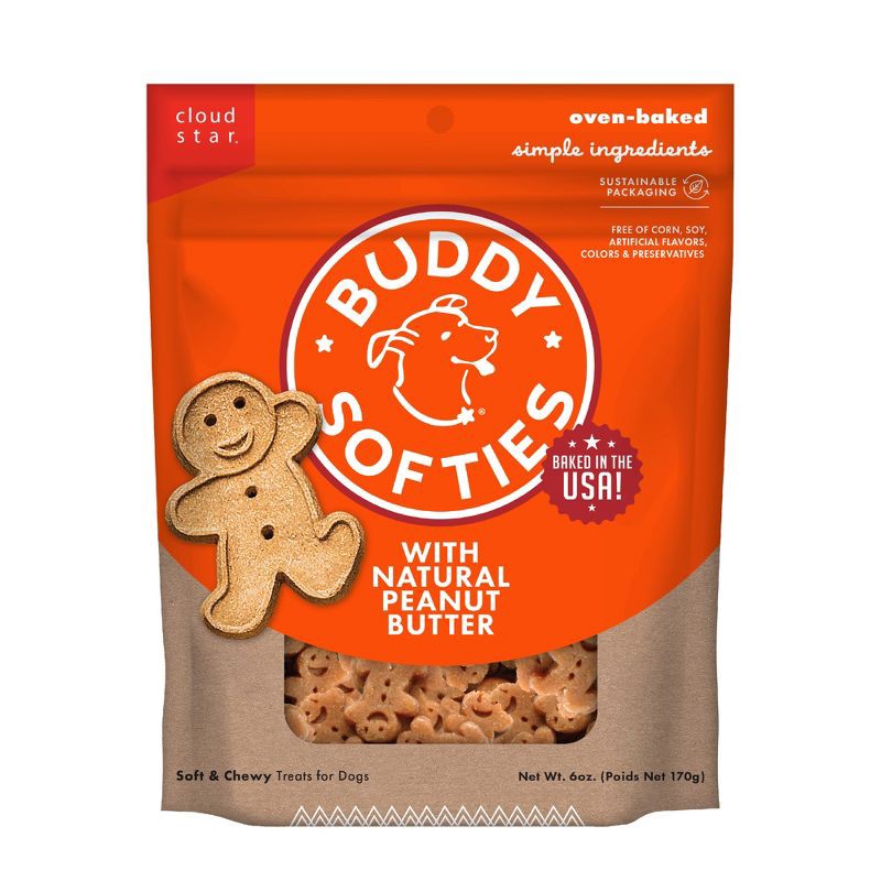 slide 1 of 11, Buddy Biscuits Peanut Butter Soft and Chewy Dog Treats - 6oz, 6 oz