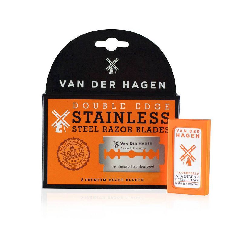 slide 1 of 3, Van der Hagen Double Edge Steel Razor Blades - 5ct, 5 ct