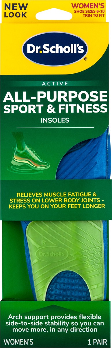 slide 2 of 5, Dr. Scholl's All-Purpose Sport & Fitness Comfort Insoles,Women's, 1 Pair, Trim to Fit, 1 ct