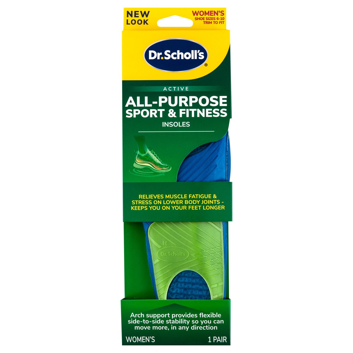 slide 1 of 5, Dr. Scholl's All-Purpose Sport & Fitness Comfort Insoles,Women's, 1 Pair, Trim to Fit, 1 ct