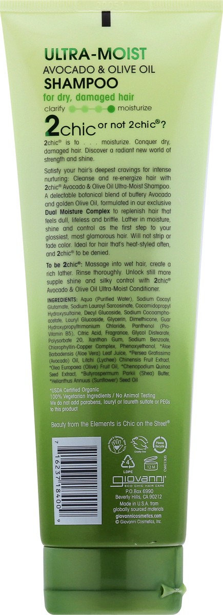 slide 10 of 12, Giovanni 2Chic Avocado + Olive Oil Ultra Moist Shampoo 8.5 oz, 8.5 oz