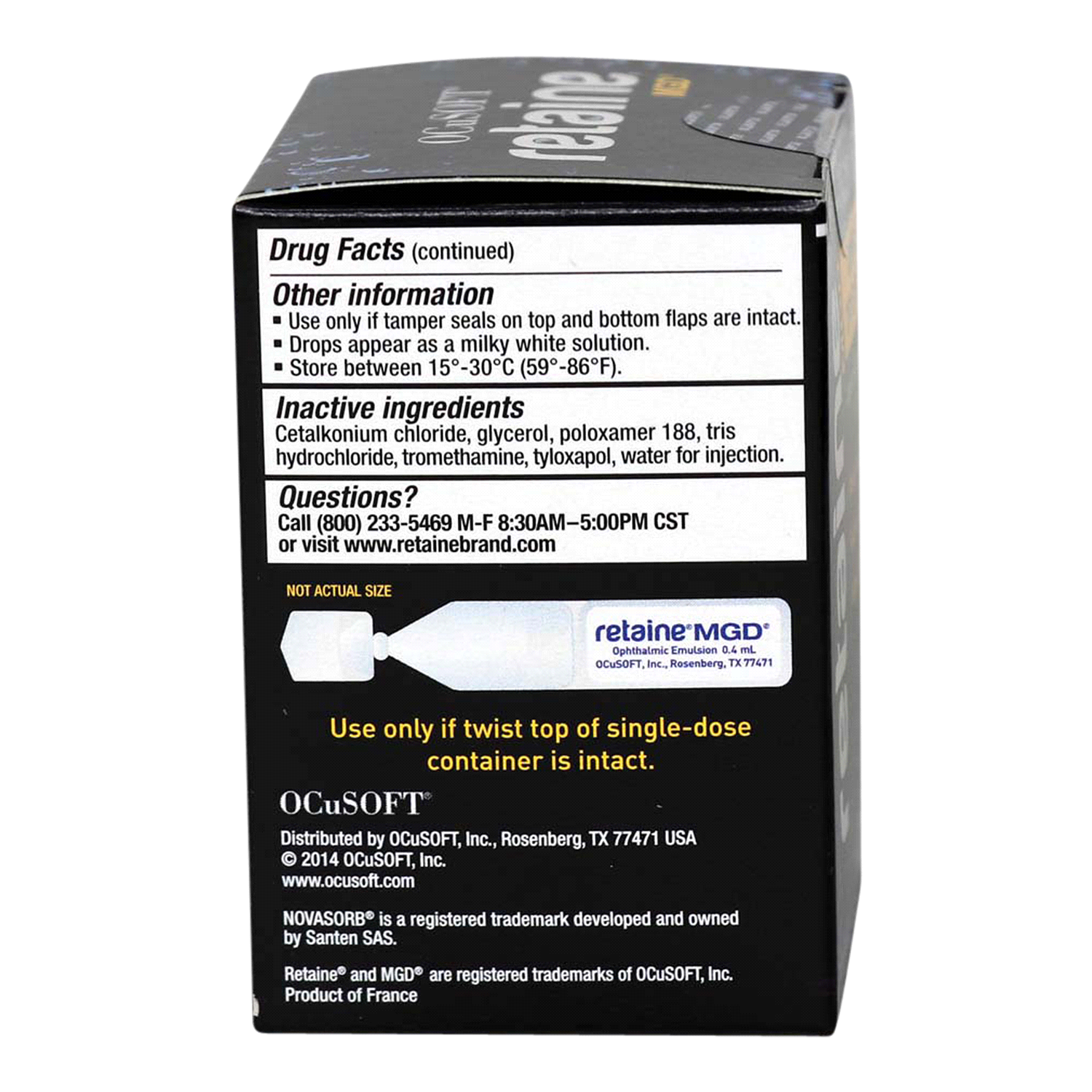 slide 2 of 4, Retaine MGD OcuSoft Lubricant Eye Drops 30 - 0.01 fl oz Containers, 30 ct