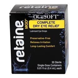 Retaine MGD OcuSoft Lubricant Eye Drops 30 - 0.01 fl oz Containers