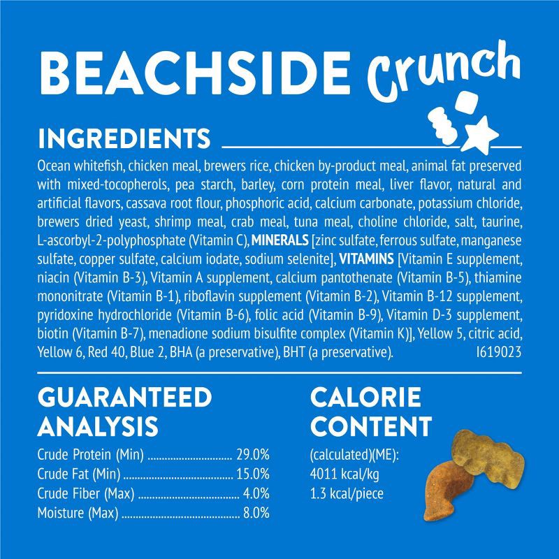 slide 6 of 11, Friskies Purina Party Mix Beachside Crunch with Ocean Whitefish and Flavors of Shrimp, Crab, Whitefish and Tuna Flavor Cat Treats - 6oz, 6 oz
