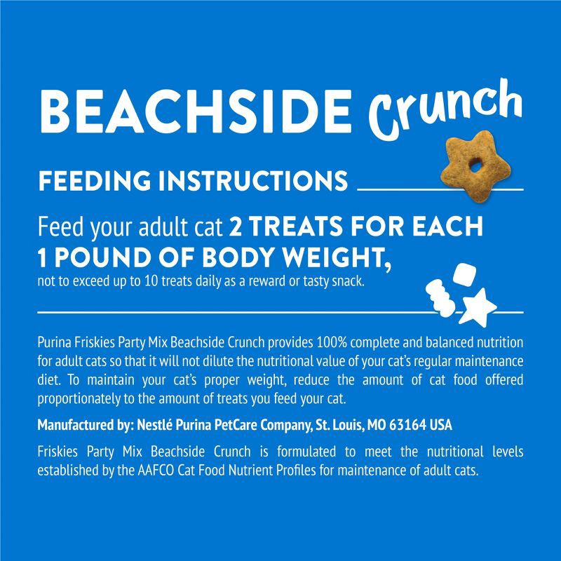 slide 9 of 11, Friskies Purina Party Mix Beachside Crunch with Ocean Whitefish and Flavors of Shrimp, Crab, Whitefish and Tuna Flavor Cat Treats - 6oz, 6 oz