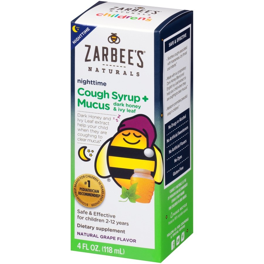 slide 1 of 4, Zarbee's Naturals Children's Grape Flavored Nighttime Cough Syrup Mucus Relief, 4 fl oz