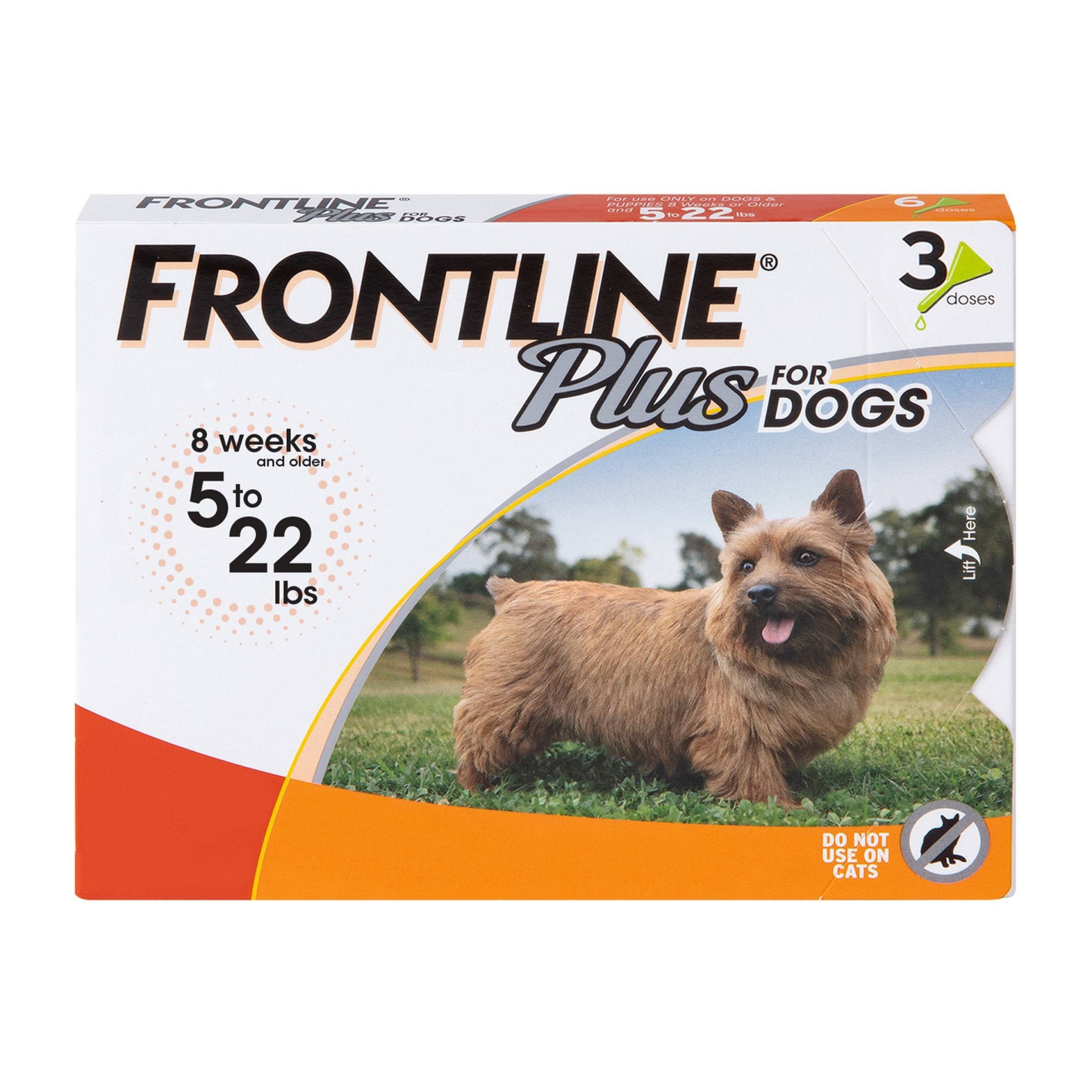 slide 1 of 4, Frontline Plus Flea and Tick Treatment for Dogs - S - 3 Doses, 0.069 fl oz