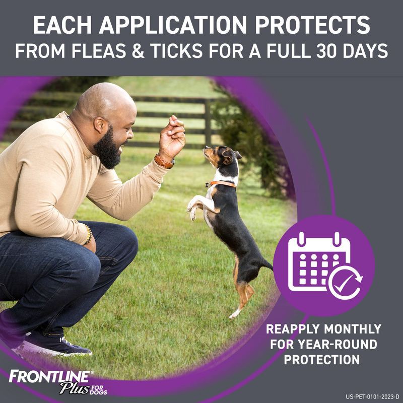 slide 5 of 11, Frontline Plus Flea and Tick Treatment for Dogs - M - 3 doses, 1 ct