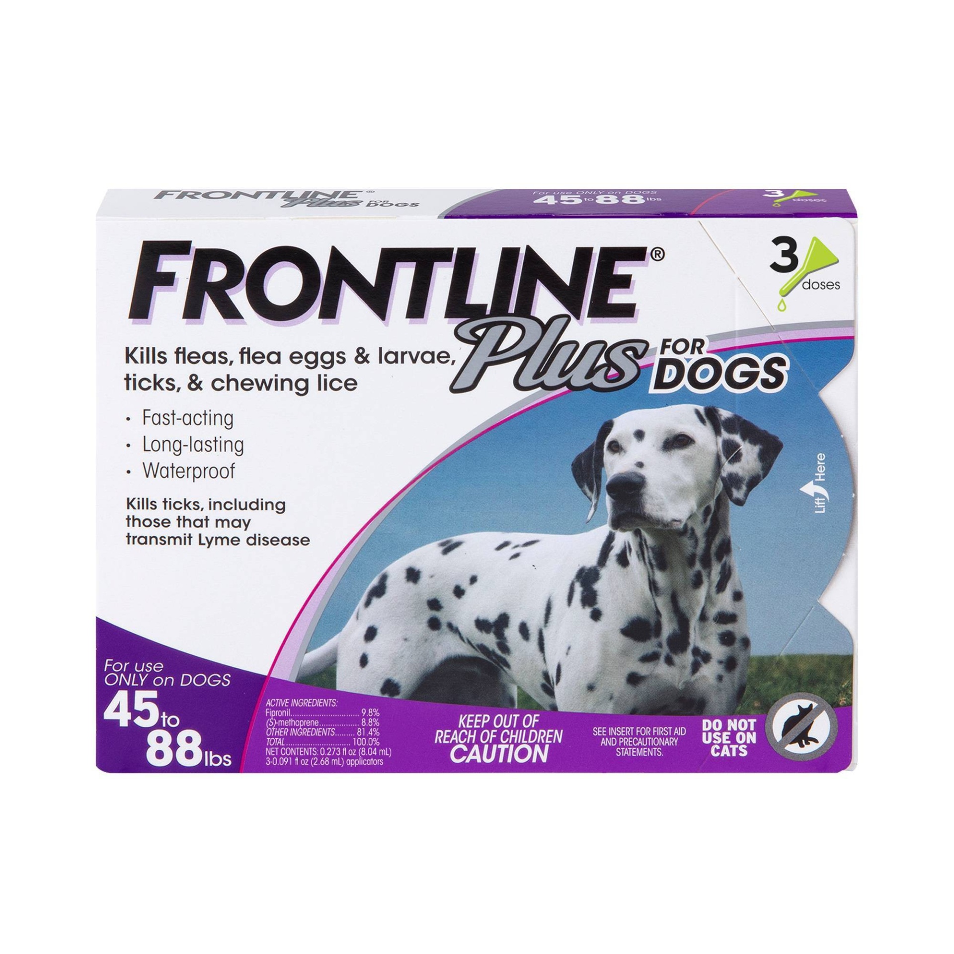 slide 1 of 3, Frontline Plus Flea and Tick Treatment for Dogs - L - 3ct, 0.273 fl oz
