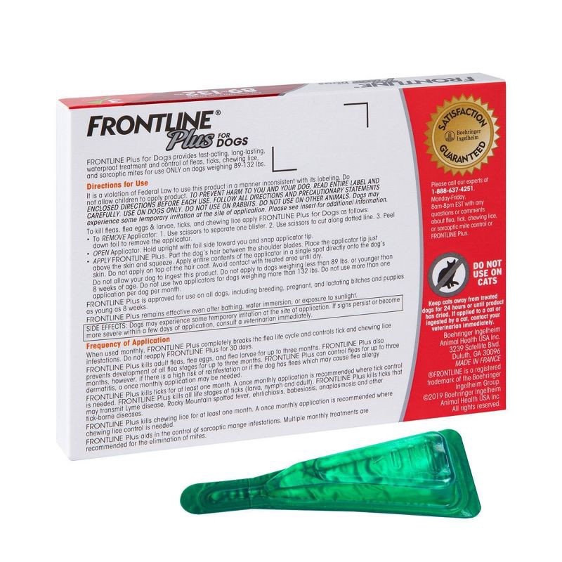 slide 2 of 9, Frontline Plus Flea and Tick Treatment for Dogs - XL - 3ct, 3 ct