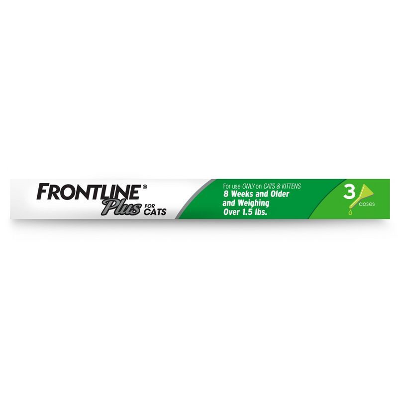 slide 3 of 8, Frontline Plus Flea and Tick Treatment for Cats and Kittens - 8 weeks and older - 3 Doses, 1 ct