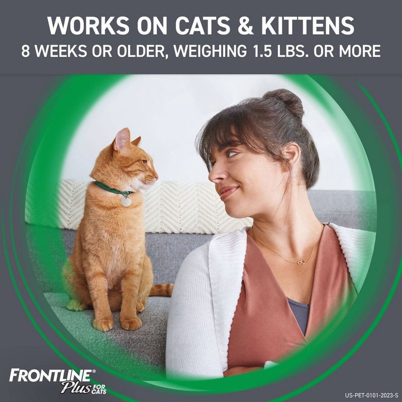 slide 8 of 8, Frontline Plus Flea and Tick Treatment for Cats and Kittens - 8 weeks and older - 3 Doses, 1 ct