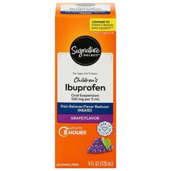 Signature Select/care Ibuprofen Childrens 100mg Per 5ml Grape Oral Suspension - 4 Fl. Oz.