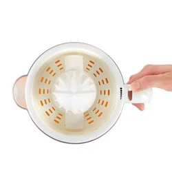 Dash Electric Dual Citrus Juicer - White: Lemon & Fruit Juicer, Multiple Cone Heads, Auto-Reversing, Dishwasher-Safe Parts