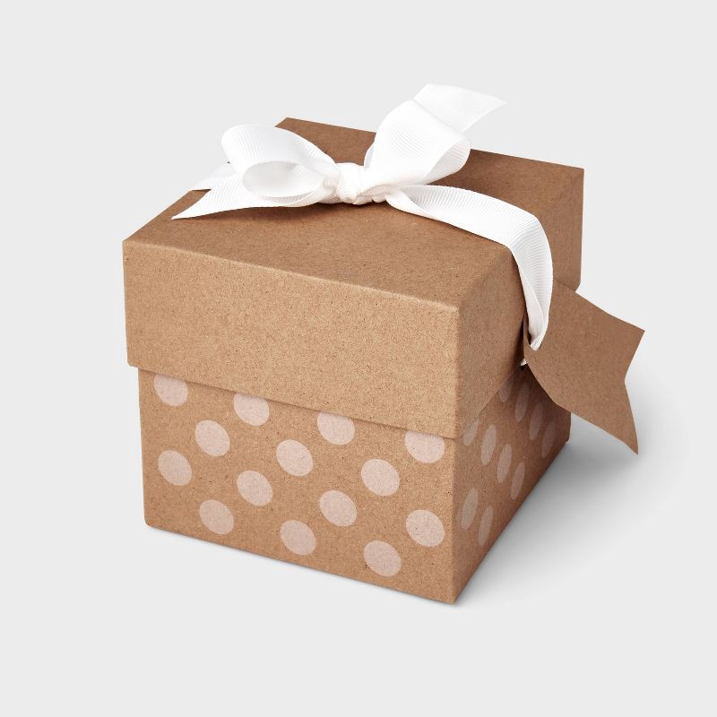 slide 1 of 3, Kraft with White Dots Gift Box - Spritz™, 1 ct