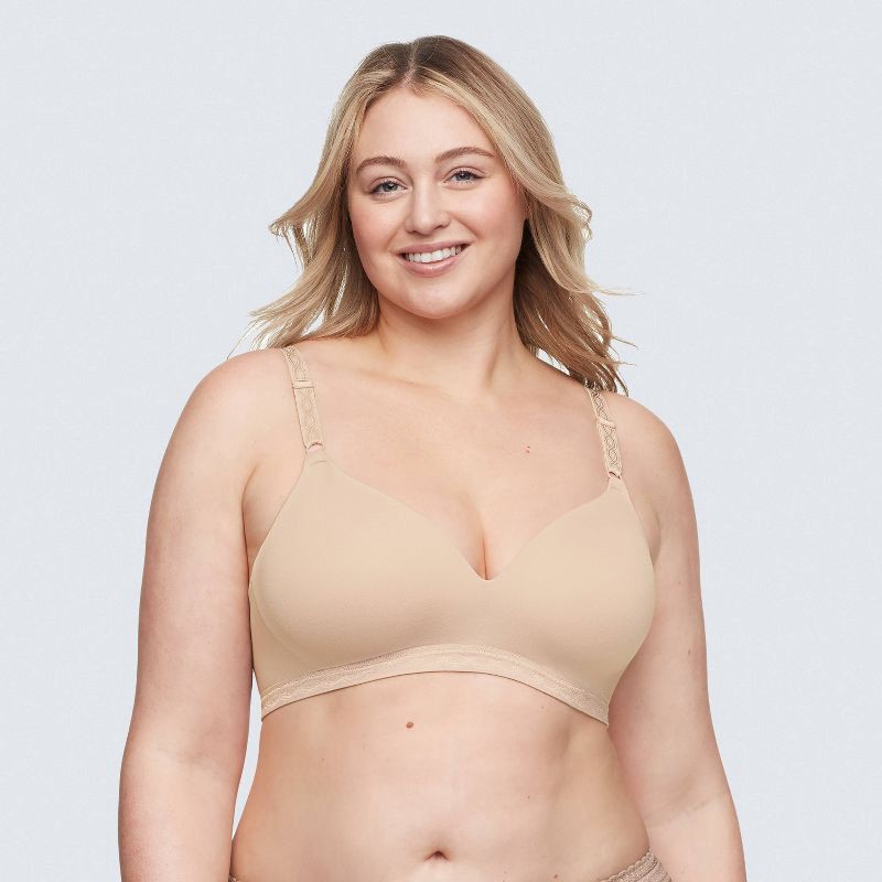 slide 1 of 5, Simply Perfect by Warner's Women's Supersoft Wirefree Bra RM1691T - 34B Butterscotch: Medium Support, Padded Cup, 1 ct