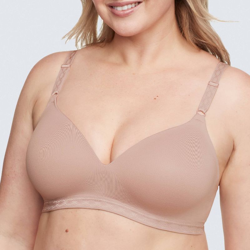 slide 4 of 6, Simply Perfect by Warner's Women's Supersoft Wirefree Bra RM1691T - 36B Roasted Almond: Medium Support, Padded, 1 ct