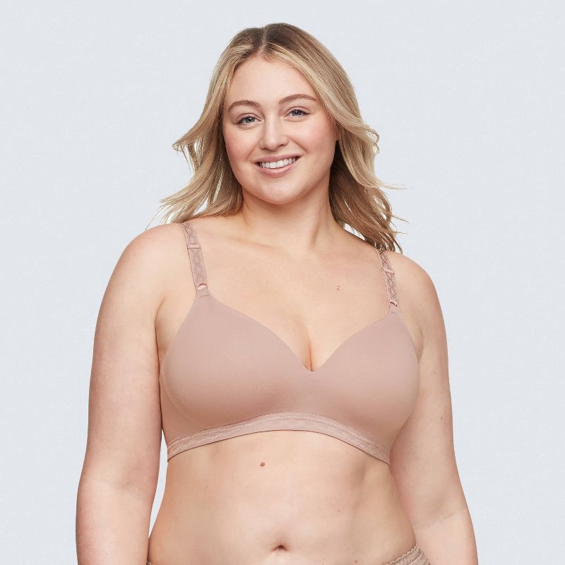 slide 1 of 6, Simply Perfect by Warner's Women's Supersoft Wirefree Bra RM1691T - 36B Roasted Almond: Medium Support, Padded, 1 ct