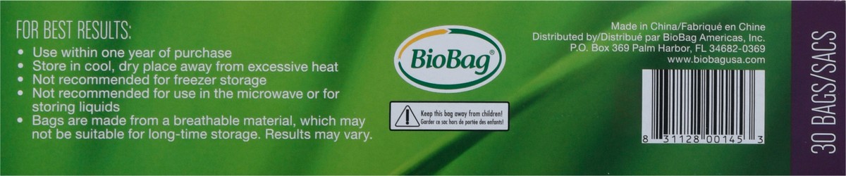 slide 6 of 11, BioBag Snack Size Resealable Bags 30 ea, 30 ct