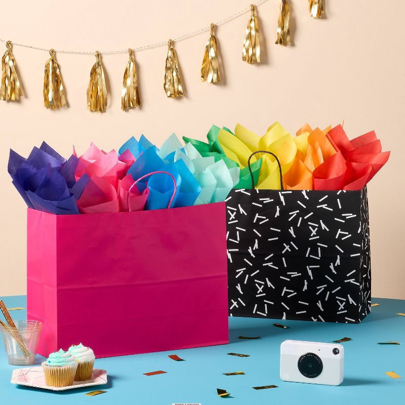 slide 2 of 3, 50ct Tissue Paper Colored - Spritz™: Multicolor Gift Packaging for Birthday & Easter, Solid Pattern, 16.5" x 24", 50 ct