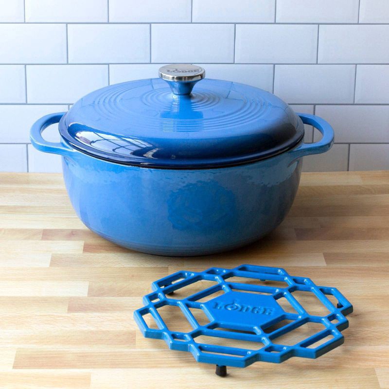 slide 3 of 3, Lodge Blue Enameled Cast Iron Dutch Oven, 6 qt