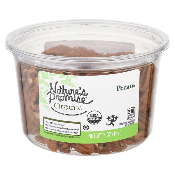 slide 1 of 1, Nature's Promise Organic Pecans Raw, 7 oz