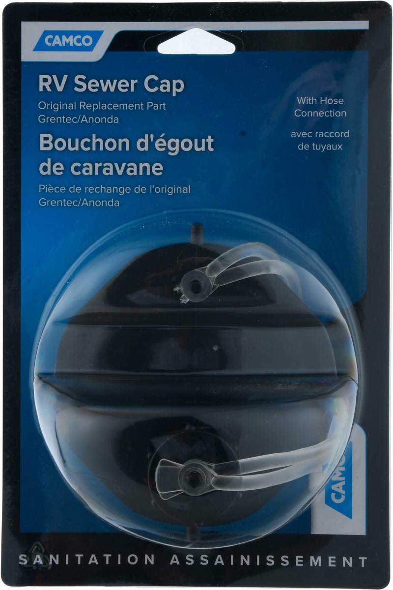 slide 5 of 9, Camco Rv Sewer Cap With Hose Connection - Black, 1 ct