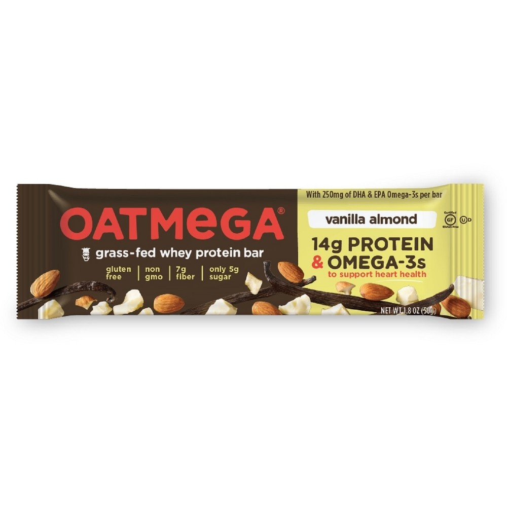 slide 2 of 2, Oatmega Omega-3 Protein Bar - Vanilla Almond Crisp, 4 ct; 1.76 oz
