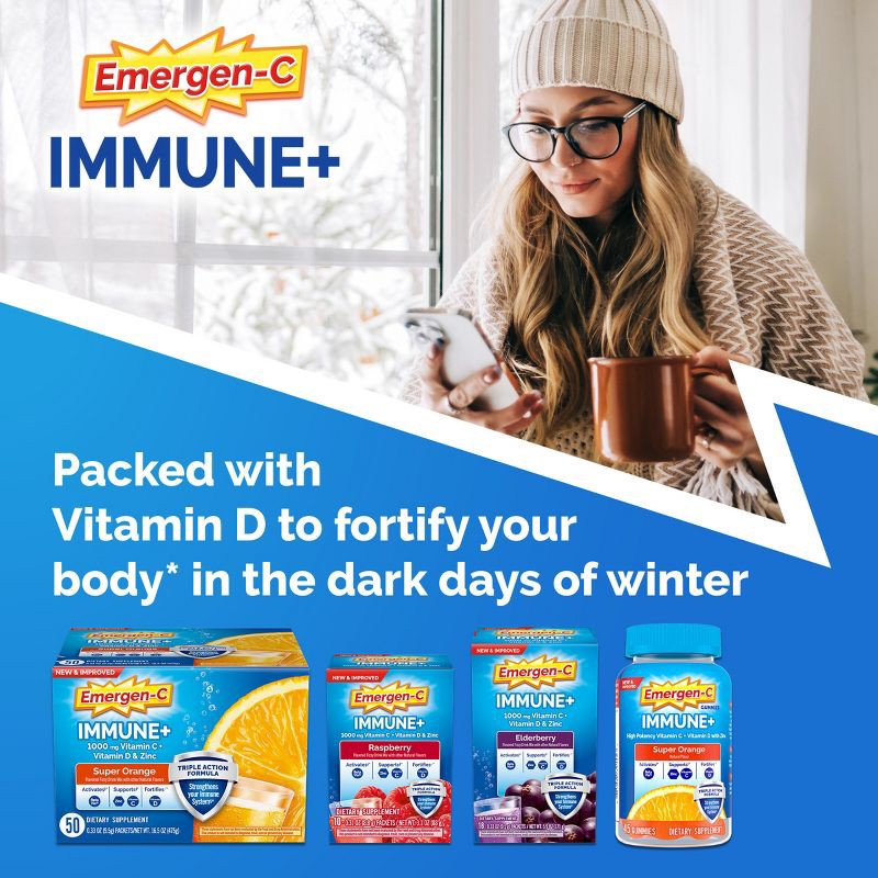 slide 3 of 16, Emergen-C Immunity + Powder Drink Mix with Vitamin C - Super Orange - 9.9oz, 9.9 oz