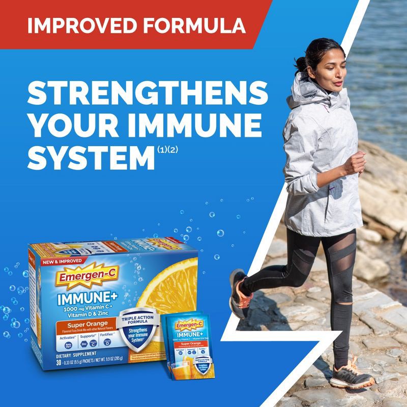 slide 14 of 16, Emergen-C Immunity + Powder Drink Mix with Vitamin C - Super Orange - 9.9oz, 9.9 oz