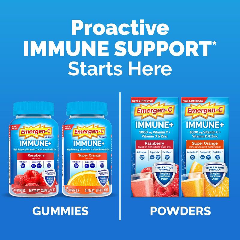 slide 7 of 16, Emergen-C Immunity + Powder Drink Mix with Vitamin C - Super Orange - 9.9oz, 9.9 oz