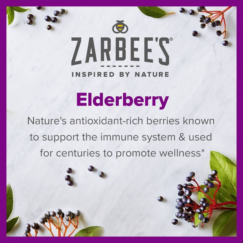 slide 3 of 9, Zarbee's Daily Immune Support Gummies with Real Elderberry - Natural Berry Flavor - 60ct, 60 ct