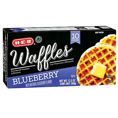 slide 1 of 1, H-E-B Classic Selections Blueberry Waffles, 10 ct
