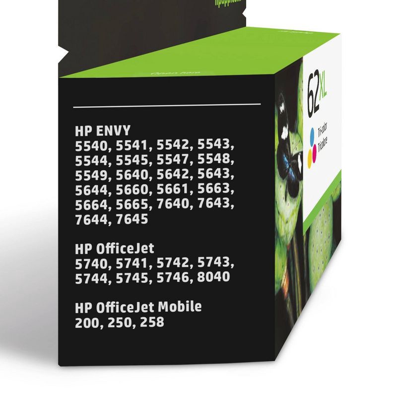 slide 2 of 6, HP Inc. HP 62 Ink Series - High Yield Tri-color Ink Cartridge, 1 ct