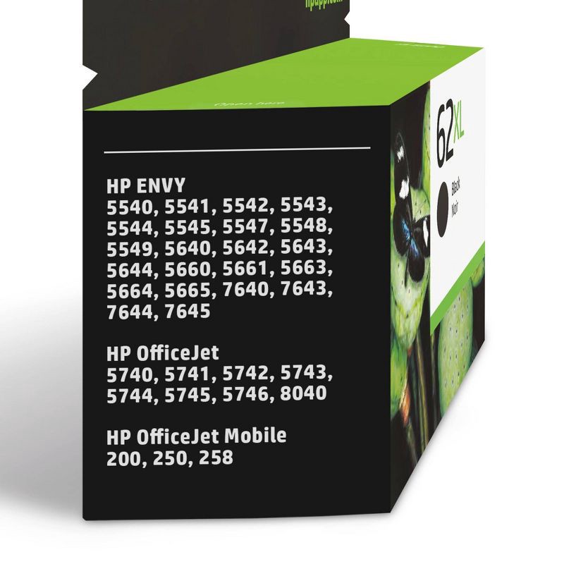 slide 2 of 6, HP Inc. HP 62 Ink Series - High Yield Black Ink Cartridge, 1 ct