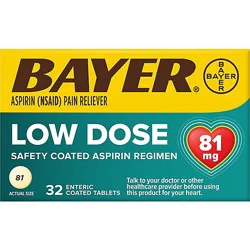 Bayer Aspirin Tablets 81mg Low Dose Enteric Coated - 32 Count