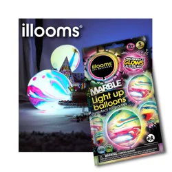 iLLoom Balloon 5ct illooms LED Light Up Marble Balloon: Multicolor Latex for Birthday Parties, Includes Batteries, Ages 8+