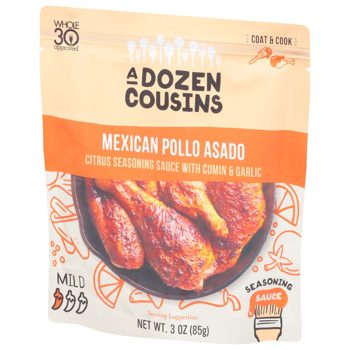 slide 12 of 13, A Dozen Cousins Mexican Pollo Asado Seasoning Sauce 3 oz, 3 oz