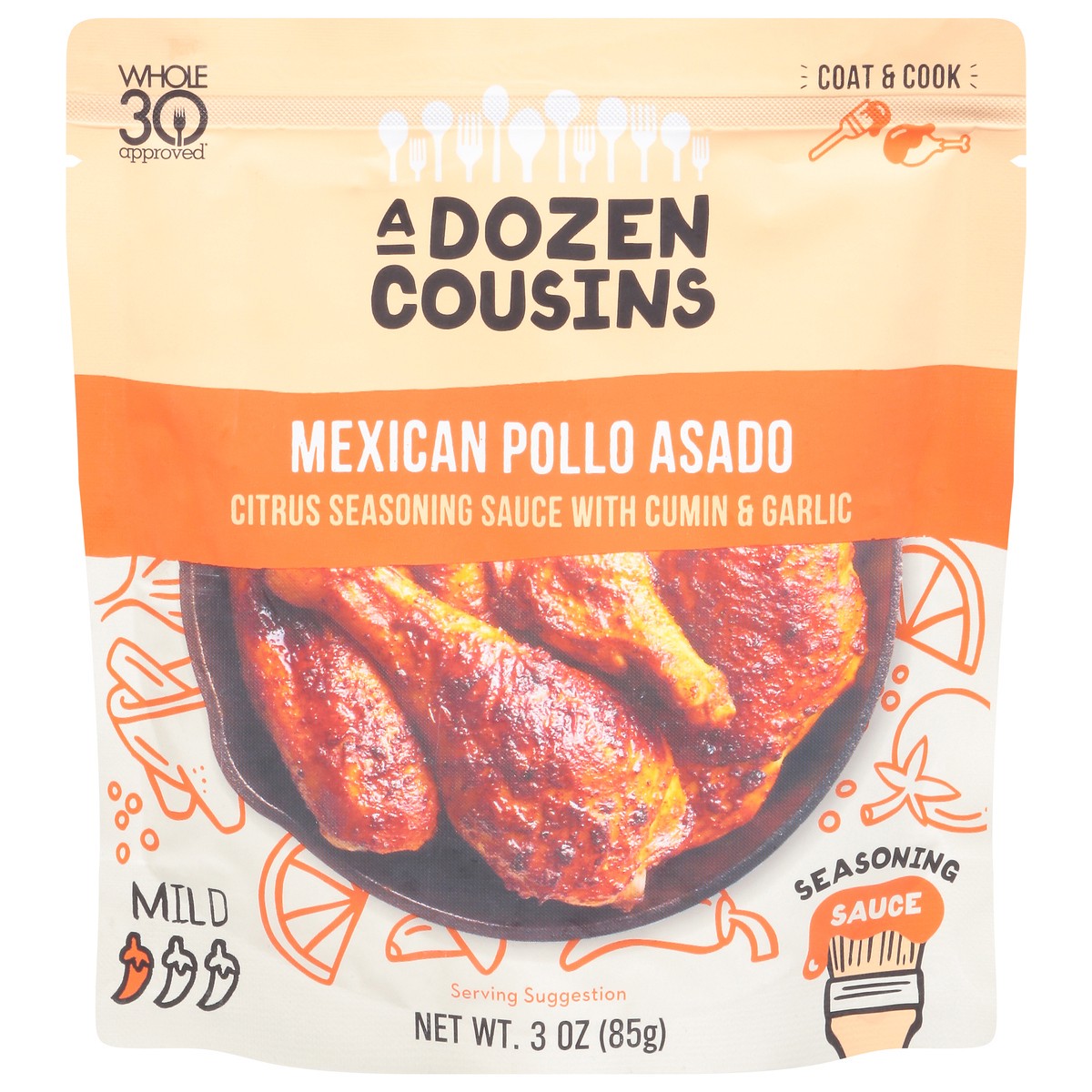 slide 7 of 13, A Dozen Cousins Mexican Pollo Asado Seasoning Sauce 3 oz, 3 oz