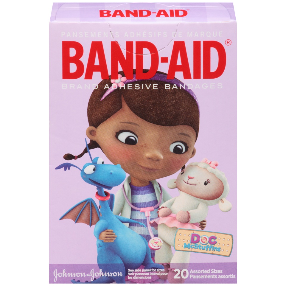 slide 1 of 1, BAND-AID Adhesive Bandages Disneys Doc Mcstuffin Assorted Sizes, 20 ct