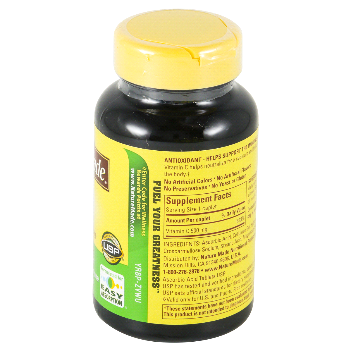 slide 2 of 6, Nature Made Vitamin C 500mg Immune Support Supplement Caplets - 250ct, 250 ct; 500 mg