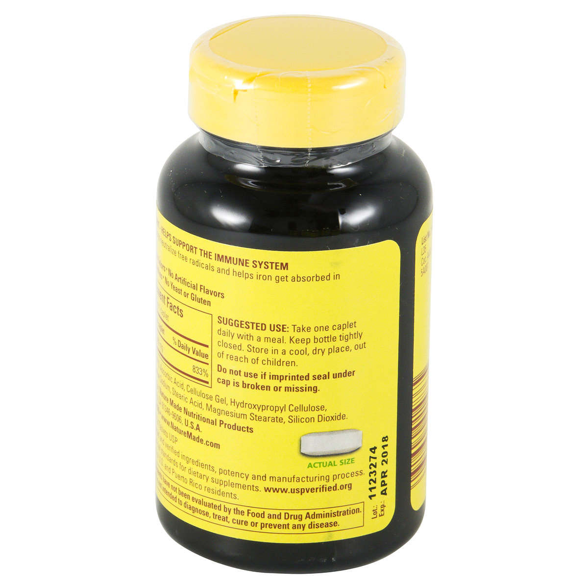 slide 4 of 6, Nature Made Vitamin C 500mg Immune Support Supplement Caplets - 250ct, 250 ct; 500 mg