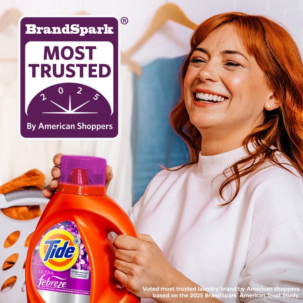 slide 3 of 6, Tide® Ultra with Febreze™ Spring Renewal™ Scent Liquid Laundry Detergent, 65 loads