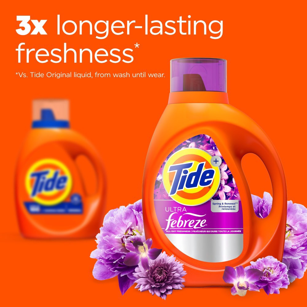 slide 5 of 6, Tide® Ultra with Febreze™ Spring Renewal™ Scent Liquid Laundry Detergent, 65 loads