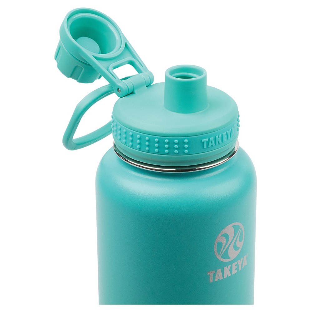 slide 2 of 5, Takeya Actives Insulated Stainless Steel Water Bottle with Insulated Spout Lid - Teal Blue, 32 oz